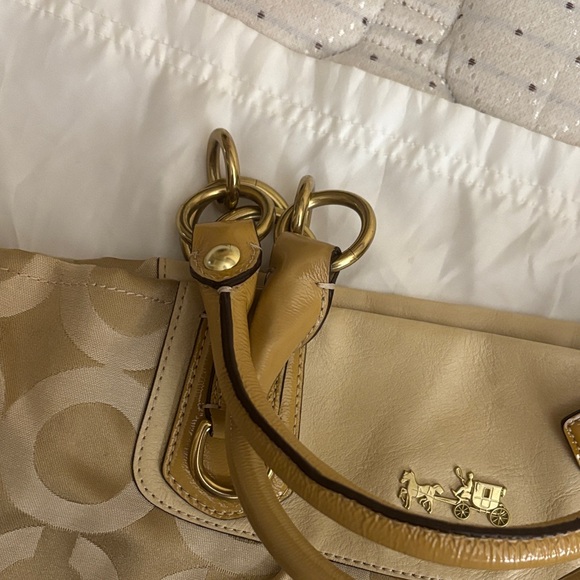 Coach Beige Signature Tote - Picture 9 of 16